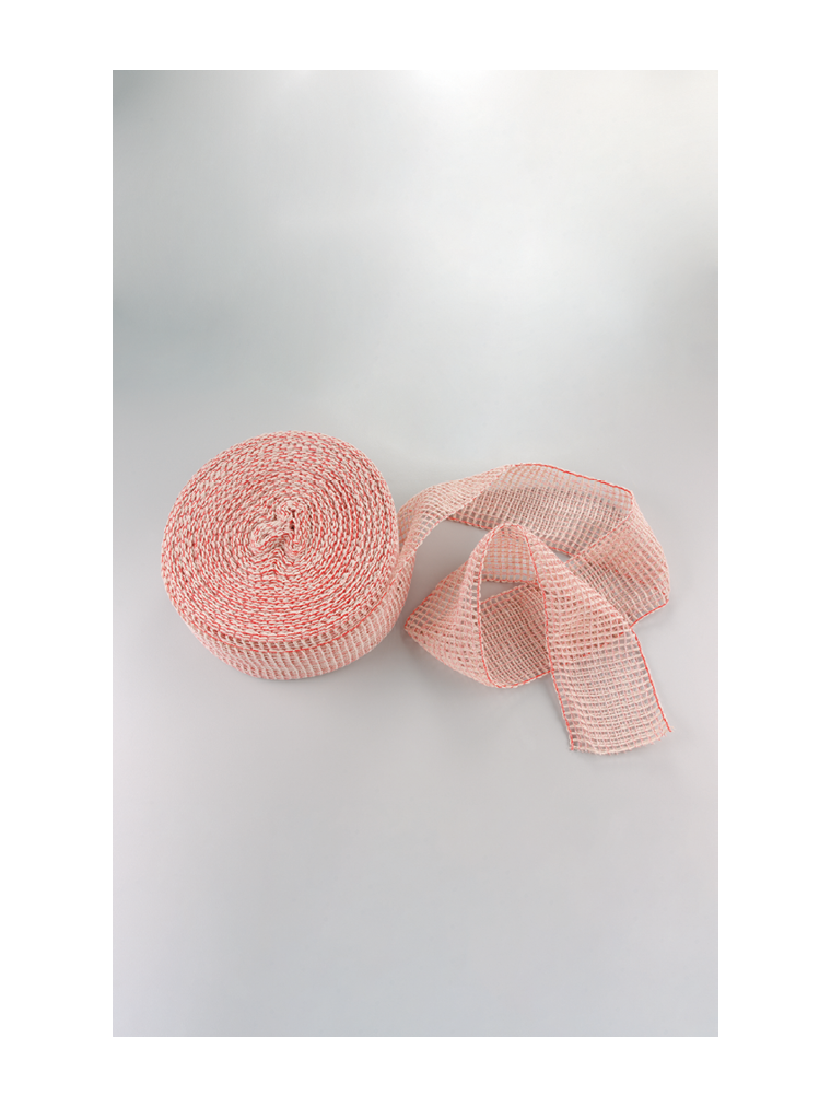 Schinkennetz 28er Netz elastisch 50 Meter Rolle WEISS/ROT