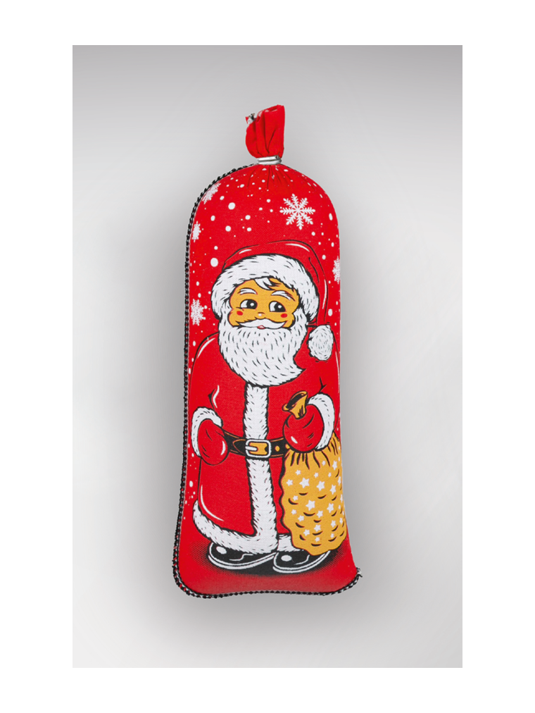 Weihnachtsmotiv Weihnachtsmann genäht NK 60/25 LINNOHÜLLE WEISS (rauchdurchlässig)