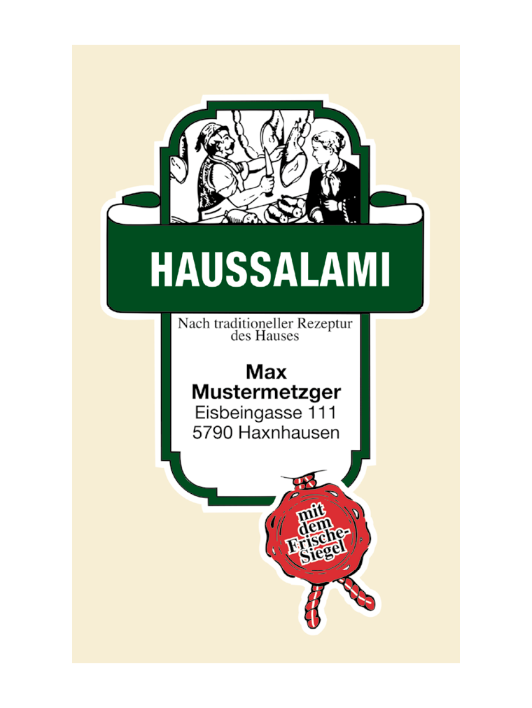 Haussalami NK 55/25 FASER FARBLOS-D/Stückdruck (rauchdurchlässig)