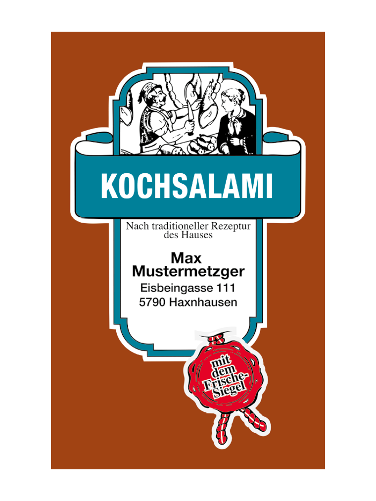 Kochsalami NK 55/25 FASER BAK-D/Stückdruck (rauchdurchlässig)