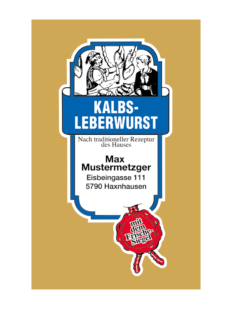 Kalbsleberwurst NK 45/21 SAFE-FASER GOLD/Stückdruck (NICHT rauchdurchlässig)