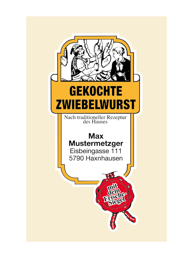 Gekochte Zwiebelwurst NK 45/21 SAFE-FASER NATUR/Stückdruck (NICHT rauchdurchlässig)