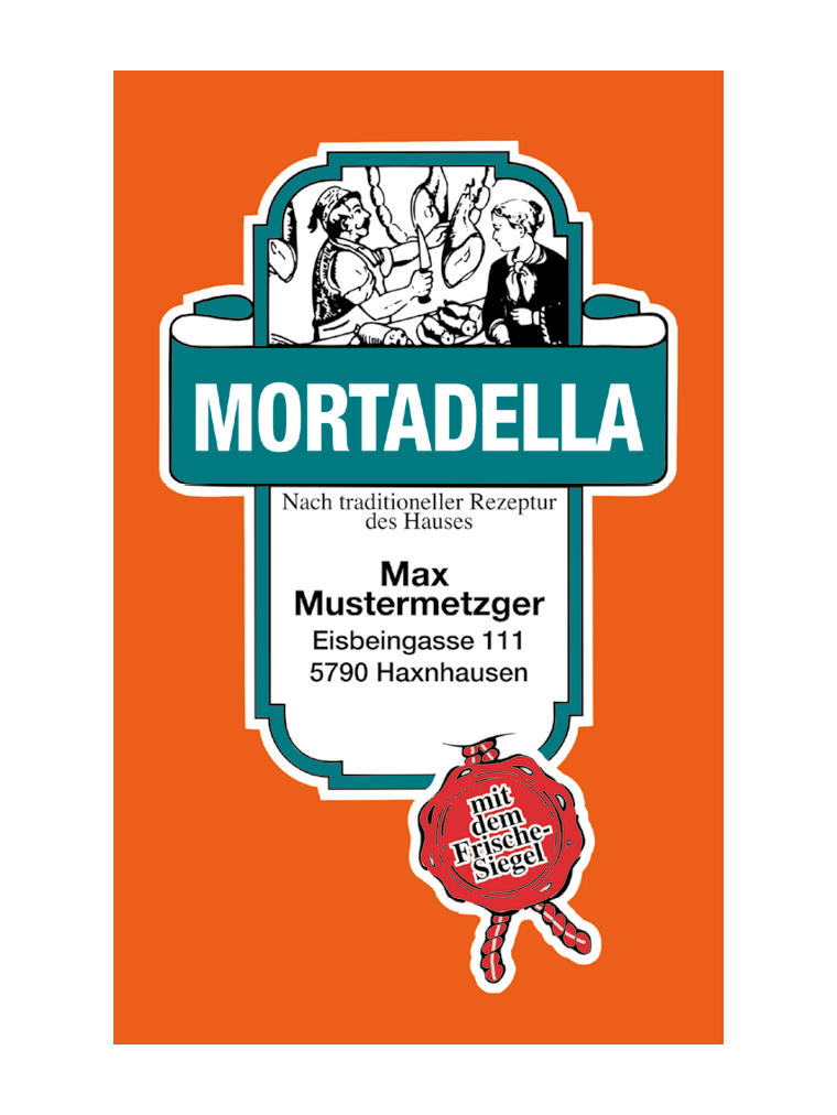 Mortadella NK 55/21 SAFE-FASER GELB/Stückdruck (NICHT rauchdurchlässig)