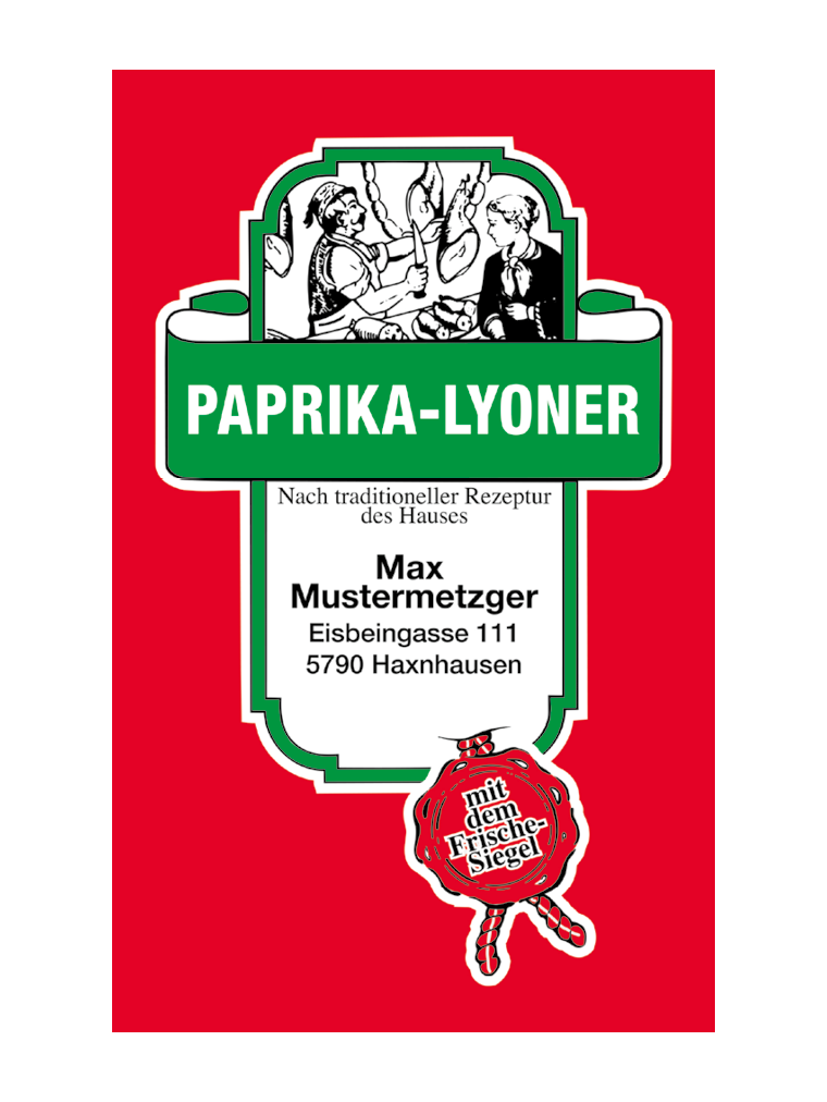 Paprikalyoner NK 55/21 SAFE-FASER ROT/Stückdruck (NICHT rauchdurchlässig)