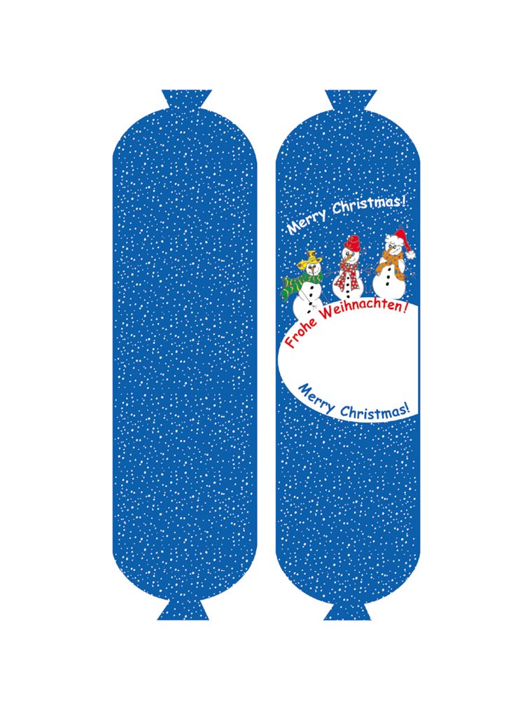 Weihnachtsmotiv Schneemänner NK 45/25 SAFE-FASER WEISS/Stückdruck (NICHT rauchdurchlässig)