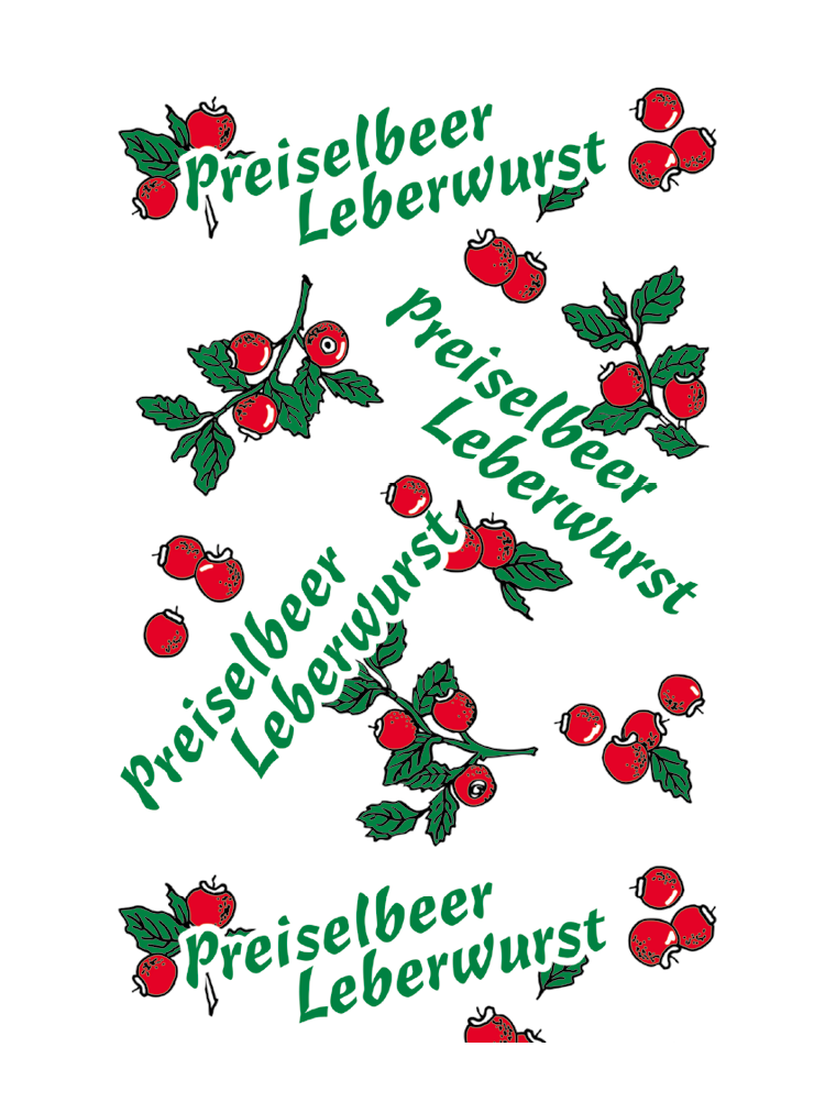 Preiselbeer Leberwurst NK 40/gerafft (25 Meter) WI-BAR® WEISS (NICHT rauchdurchlässig)