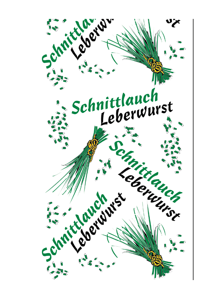 Schnittlauch Leberwurst NK 40/gerafft (25 Meter) WI-BAR® WEISS (NICHT rauchdurchlässig)