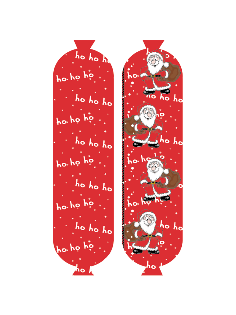 Weihnachtsmotiv Weihnachtsmänner NK 55/gerafft (25 Meter) FASER BAK-D (rauchdurchlässig)