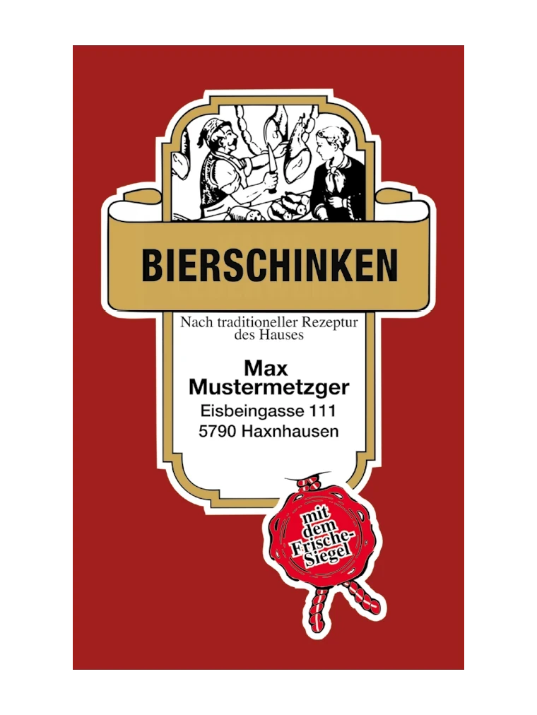 Bierschinken NK 55/21 SAFE-FASER BERNSTEIN/Stückdruck (NICHT rauchdurchlässig)
