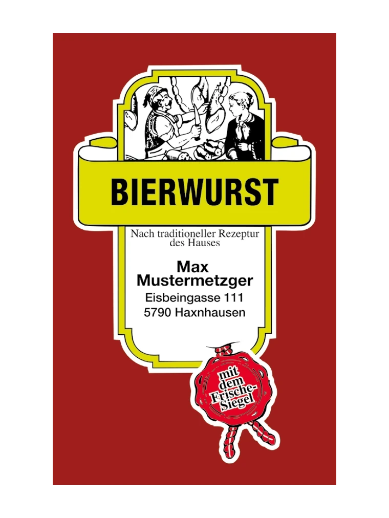 Bierwurst NK 55/21 SAFE-FASER BERNSTEIN/Stückdruck (NICHT rauchdurchlässig)