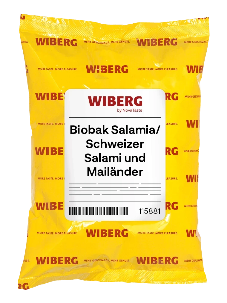 Emballage du produit Biobak Salamia/Schweizer Salami und Mailänder