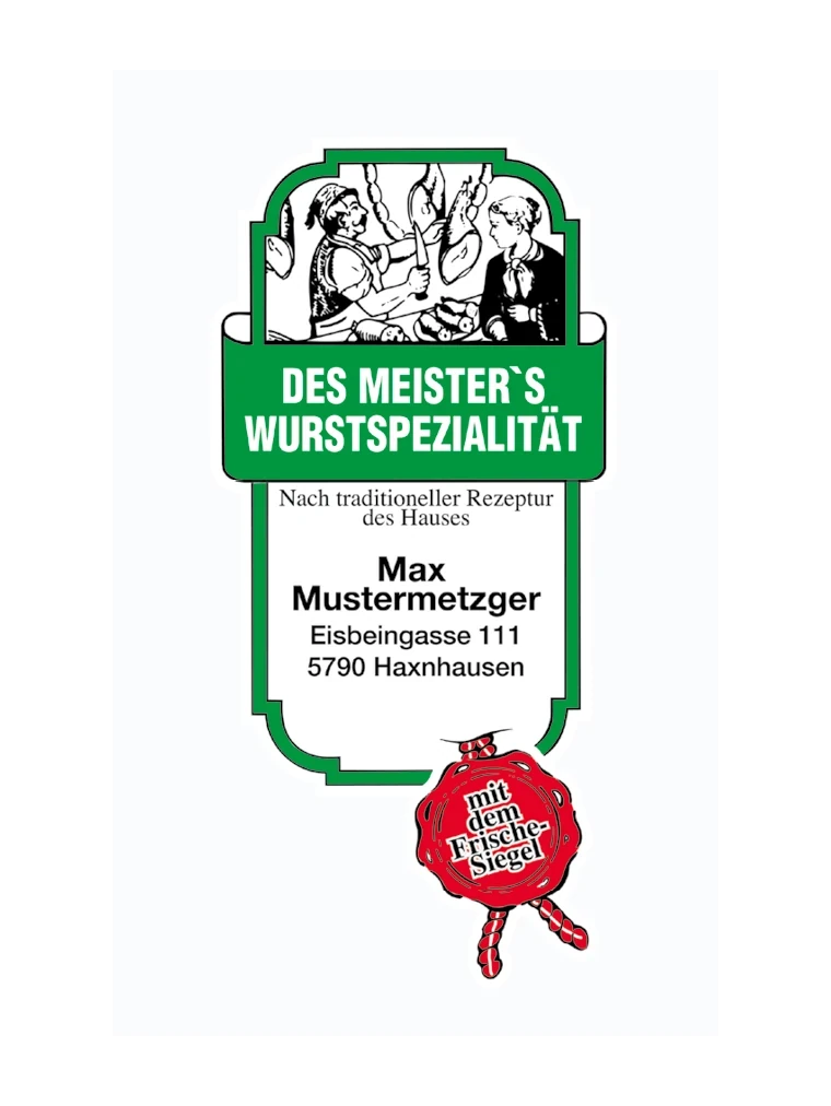 Des Meister´s Wurstspezialität NK 45/21 CELLO TRANSPARENT/Stückdruck (rauchdurchlässig)