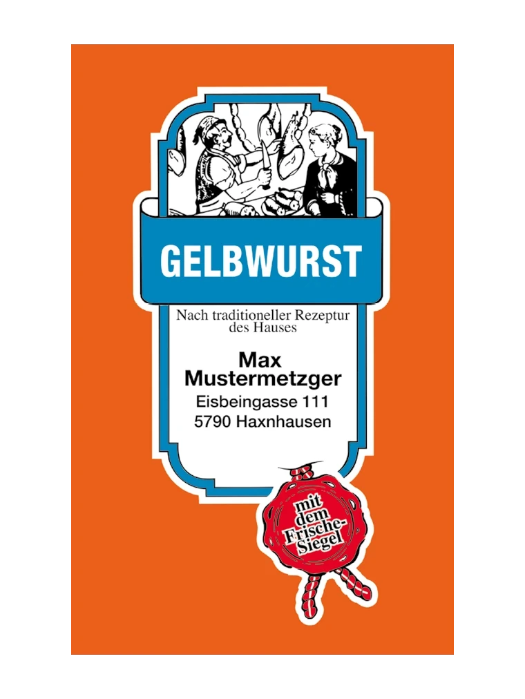 Gelbwurst NK 55/21 SAFE-FASER GELB/Stückdruck (NICHT rauchdurchlässig)