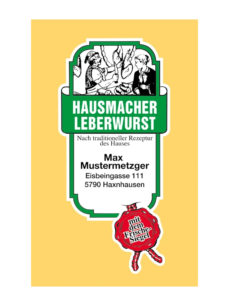 Hausmacher Leberwurst NK 45/21 SAFE-FASER RAUCHFARBIG/Stückdruck (NICHT rauchdurchlässig)