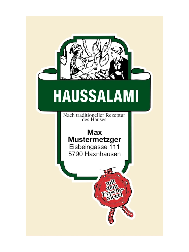 Haussalami NK 55/25 FASER FARBLOS-D/Stückdruck (rauchdurchlässig)