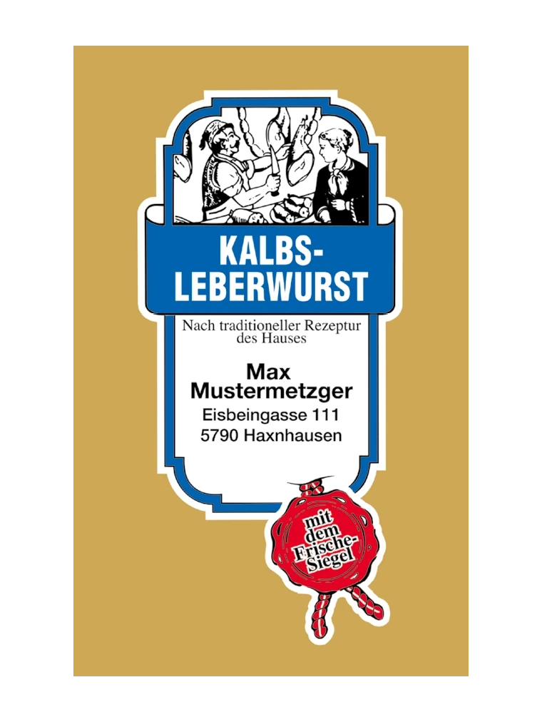 WIBERG WIBERG | Kalbsleberwurst NK 45/21 SAFE-FASER GOLD/Stückdruck (NICHT rauchdurchlässig) | 0,004 kg Produktbild
