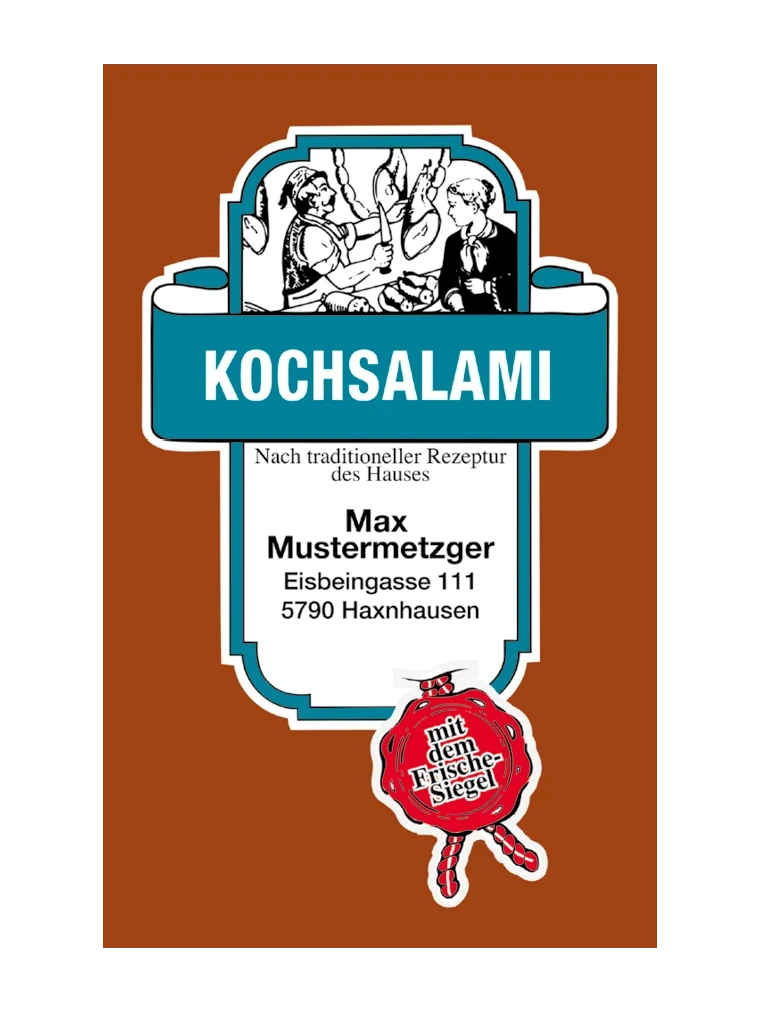 Kochsalami NK 55/25 FASER BAK-D/Stückdruck (rauchdurchlässig)