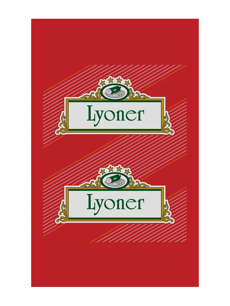 Emballage du produit Lyoner 4 Sterne NK 90/50 SAFE-FASER ROT (NICHT rauchdurchlässig)