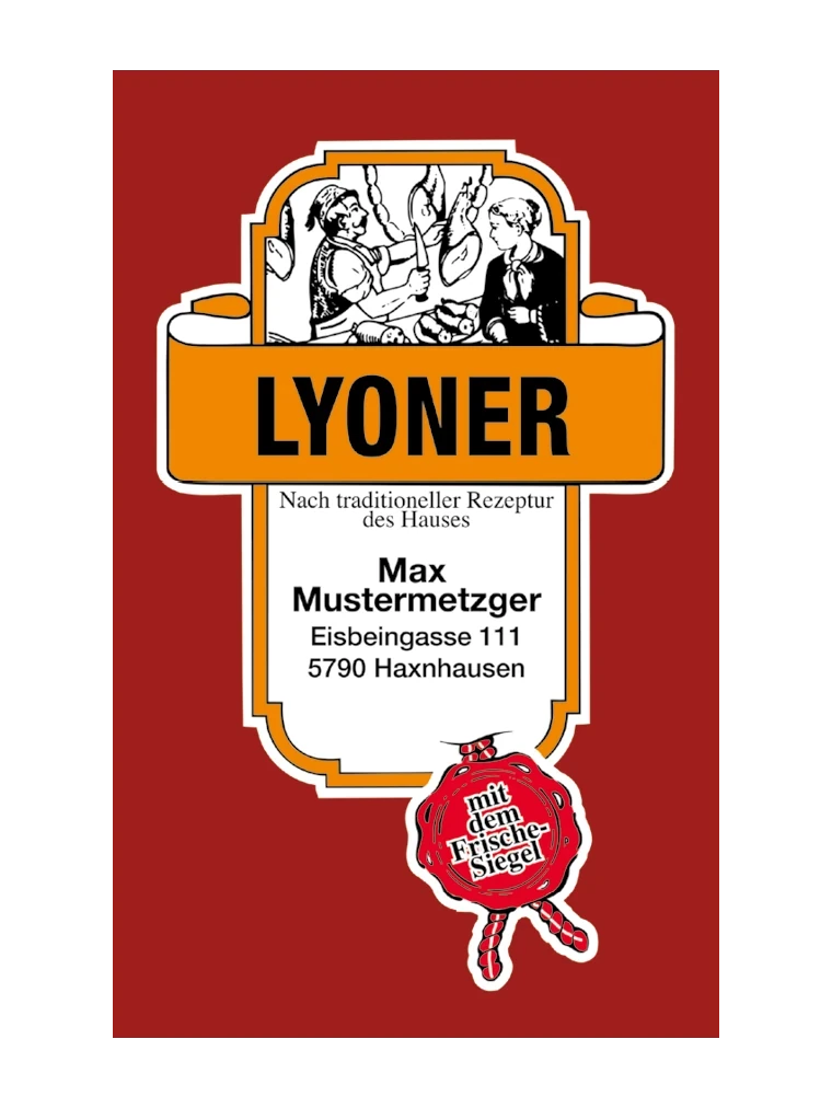 Lyoner NK 55/21 SAFE-FASER BERNSTEIN/Stückdruck (NICHT rauchdurchlässig)