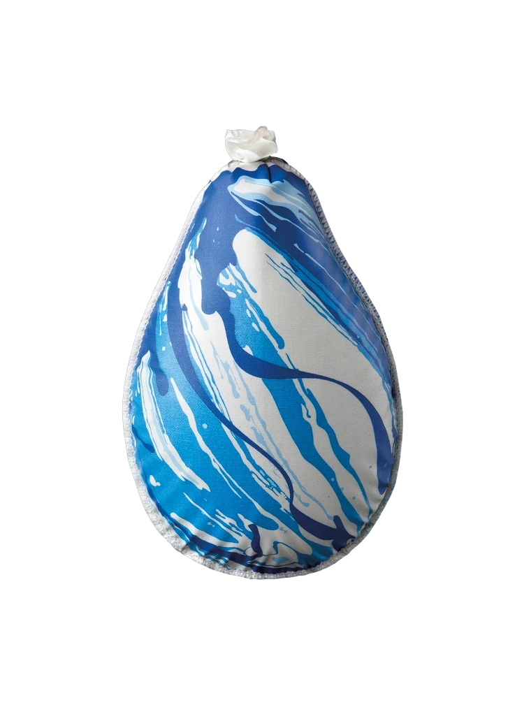 Emballage du produit Osterei blau/weiß genäht für ca. 300 Gramm LINNEXHÜLLE
