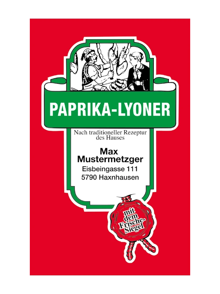 Paprikalyoner NK 55/21 SAFE-FASER ROT/Stückdruck (NICHT rauchdurchlässig)