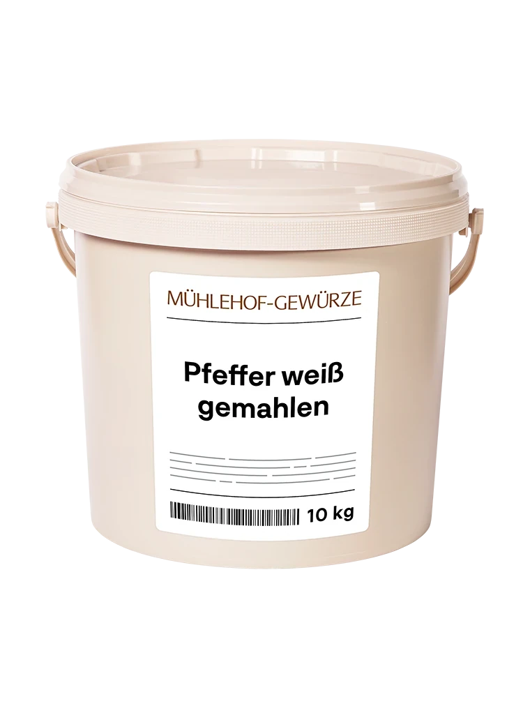 Produktverpackung Pfeffer weiß MÜHLEHOF gemahlen