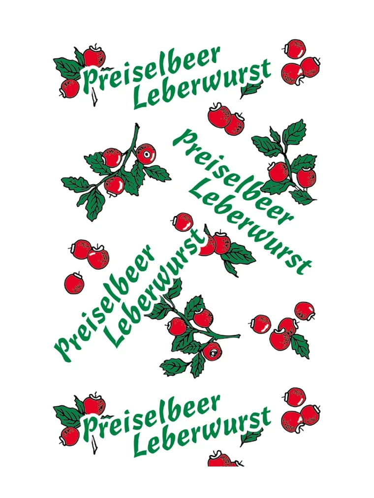 Preiselbeer Leberwurst NK 40/gerafft (25 Meter) WI-BAR® WEISS (NICHT rauchdurchlässig)