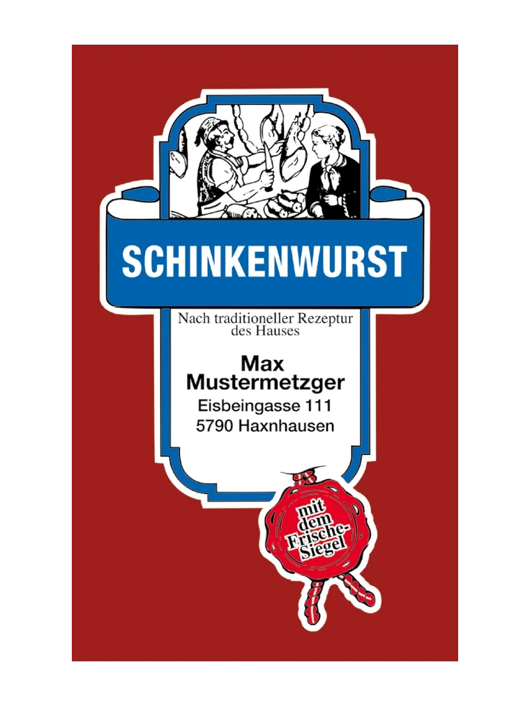 Schinkenwurst NK 55/21 SAFE-FASER BERNSTEIN/Stückdruck (NICHT rauchdurchlässig)
