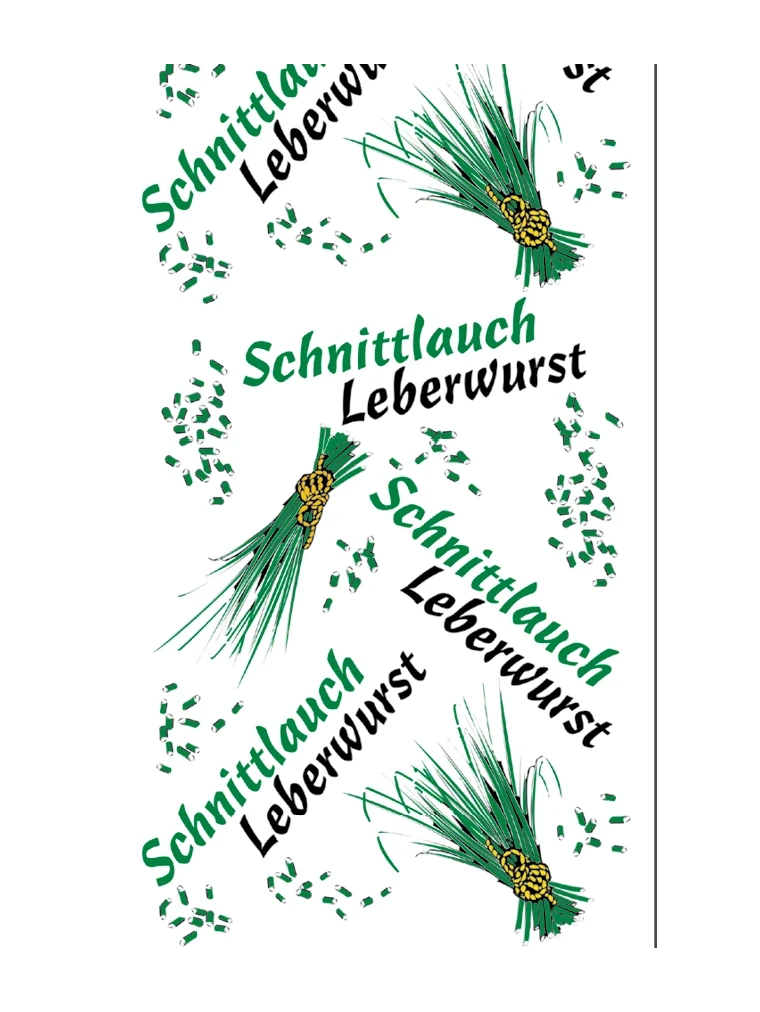 Schnittlauch Leberwurst NK 40/gerafft (25 Meter) WI-BAR® WEISS (NICHT rauchdurchlässig)
