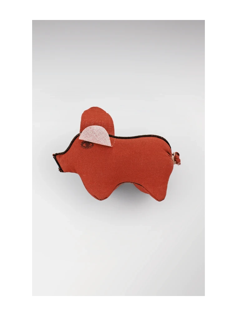 Schweinchen genäht für ca. 450 - 500 Gramm LINNOHÜLLE BRAUN (rauchdurchlässig)