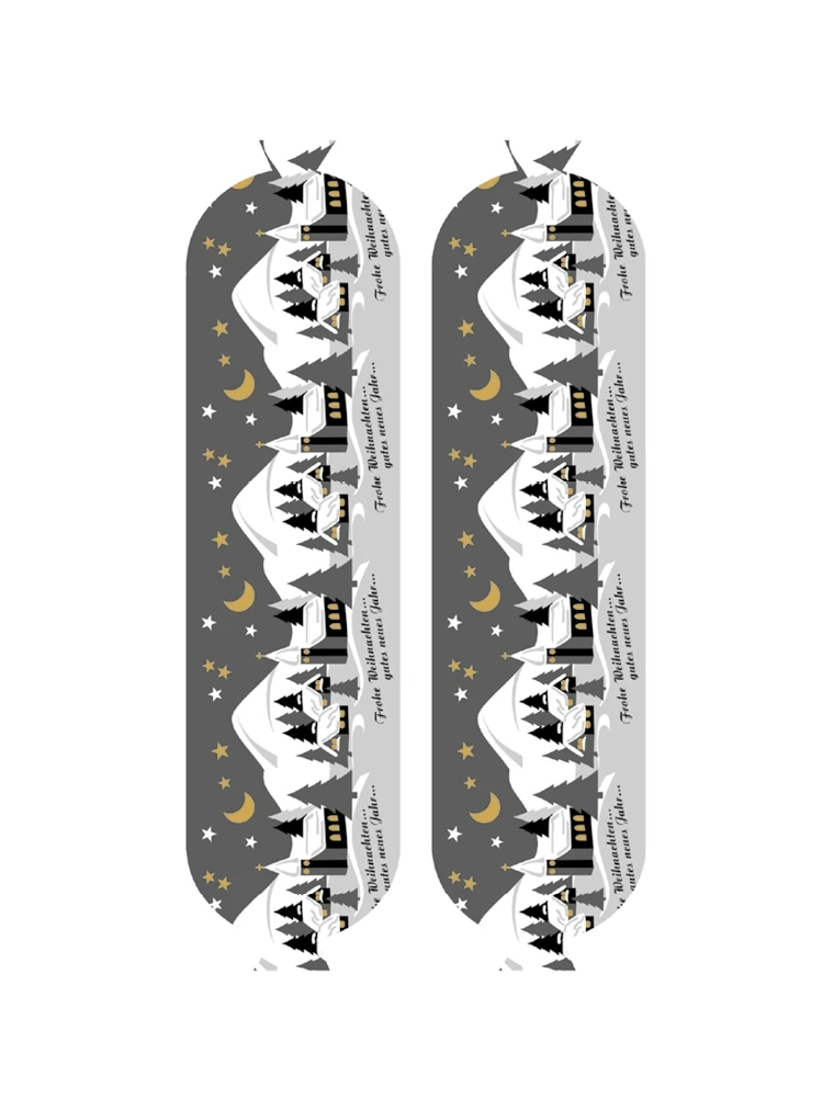 Weihnachstmotiv Winterlandschaft NK 45/gerafft (25 Meter) SAFE-FASER WEISS (NICHT rauchdurchlässig)