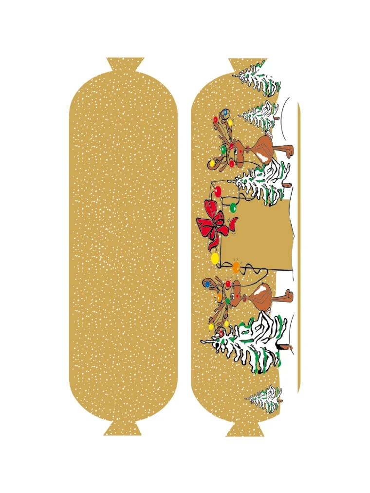 Weihnachtsmotiv Elche NK 45/25 SAFE-FASER GOLD/Stückdruck (NICHT rauchdurchlässig)